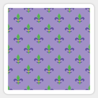 Fleur-de-lis pattern on a purple background. Sticker